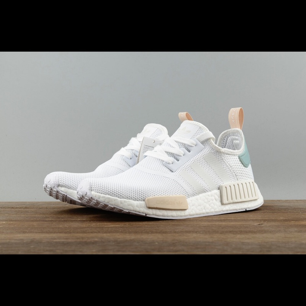 Adidas NMD R1 Boost runner white green shoes